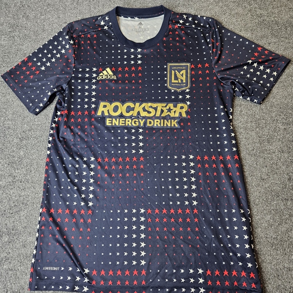 Adidas MLS Men's LAFC 2022 Americana Pre-Match Jersey Size Medium Blue Stars - Picture 2 of 7